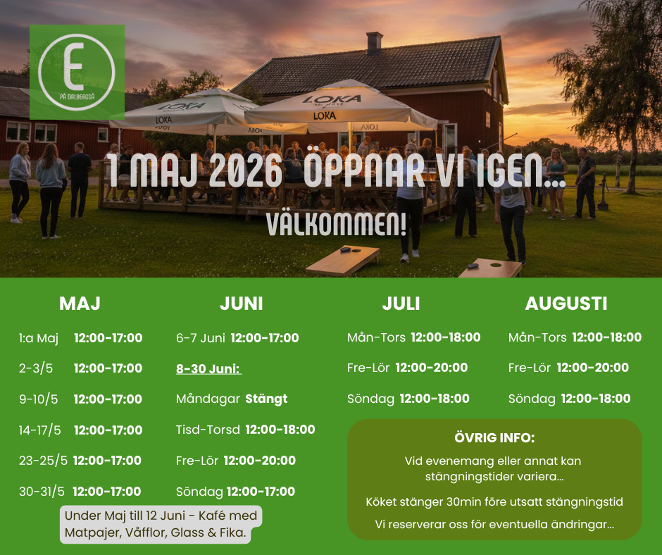 SNART ÖPPNAR VI IGEN...