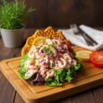 Våffla med hemgjord räkröra